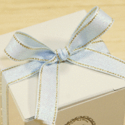 メタルライン柄リボン・水色