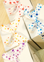 シャボン玉ドット柄リボン