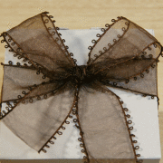 オーガンジーリボン・サイドループ・ダークブラウン