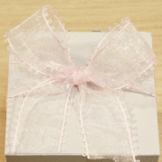 オーガンジーリボン・サイドループ・ピーチ