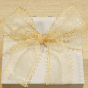 オーガンジーリボン・サイドループ・ライトブラウン