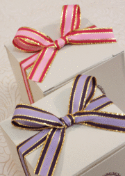 アジアンストライプ柄リボン