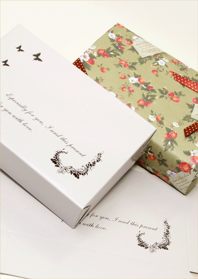 ラッピングボックス,蝶柄,長方形