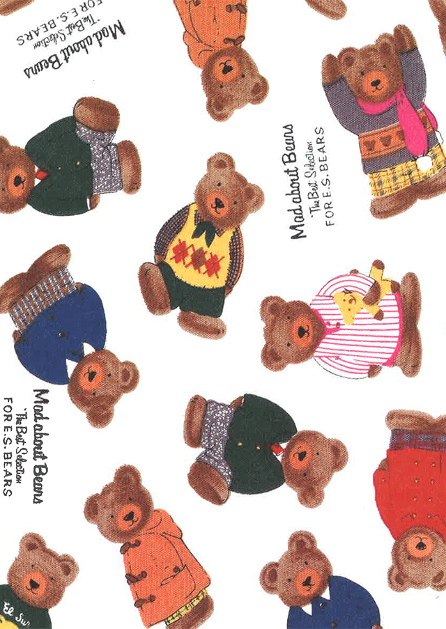 おしゃれな熊さん柄包装紙