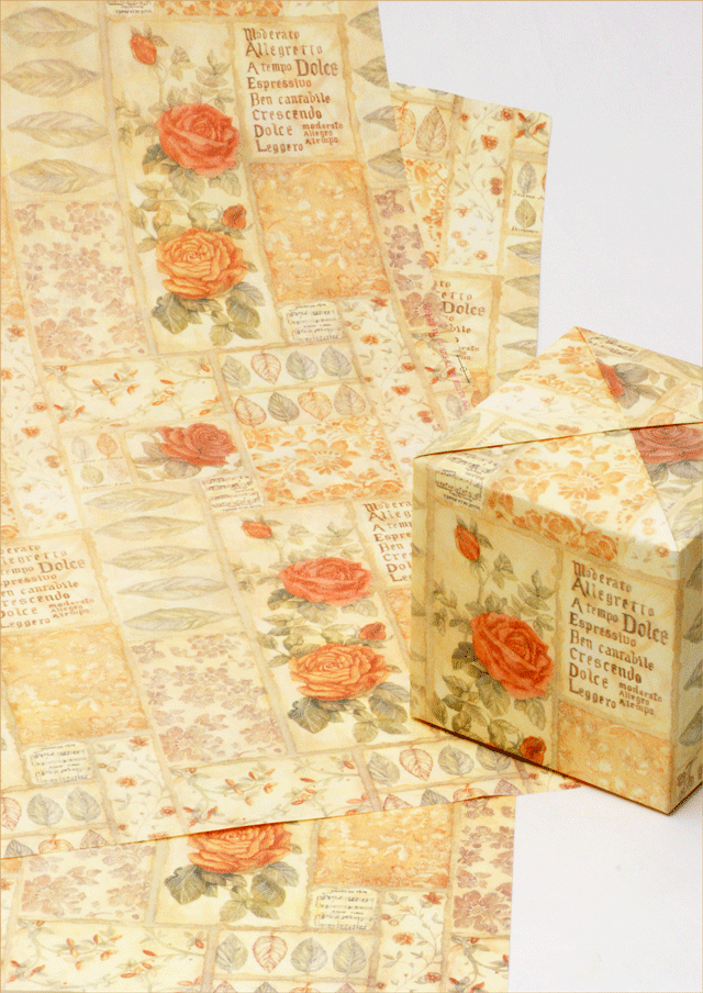 ラッピングペーパー,包装紙,ローズタイル,画像