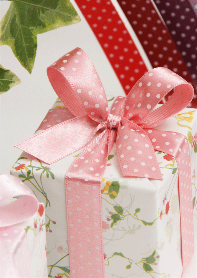 ラッピング 用品 リボン ドット柄