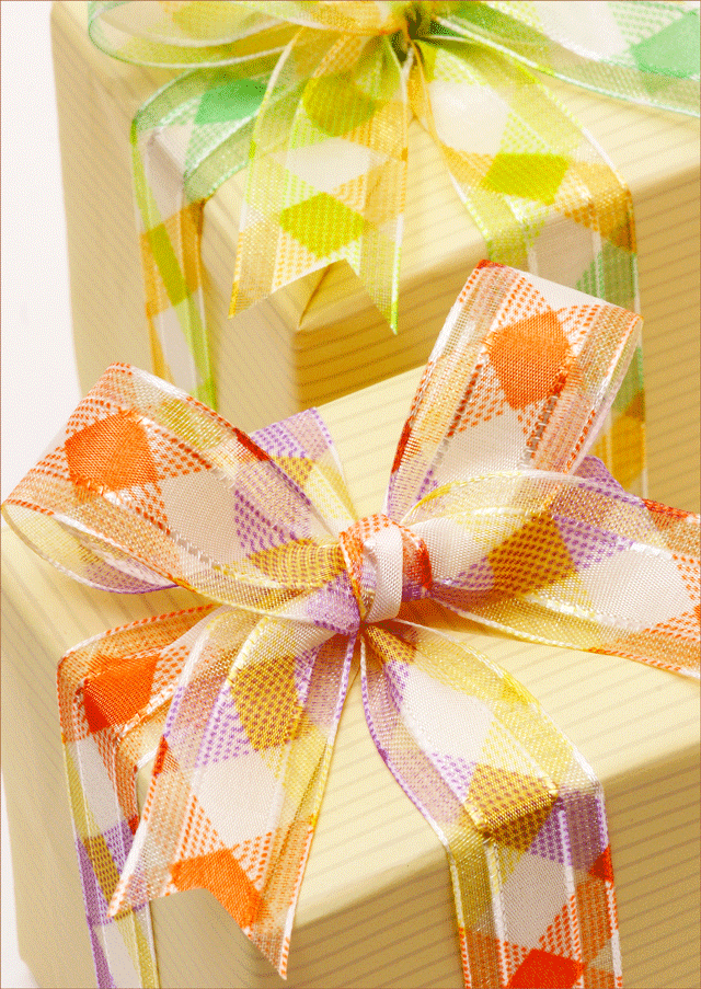 ラッピング 用品 リボン チェック柄