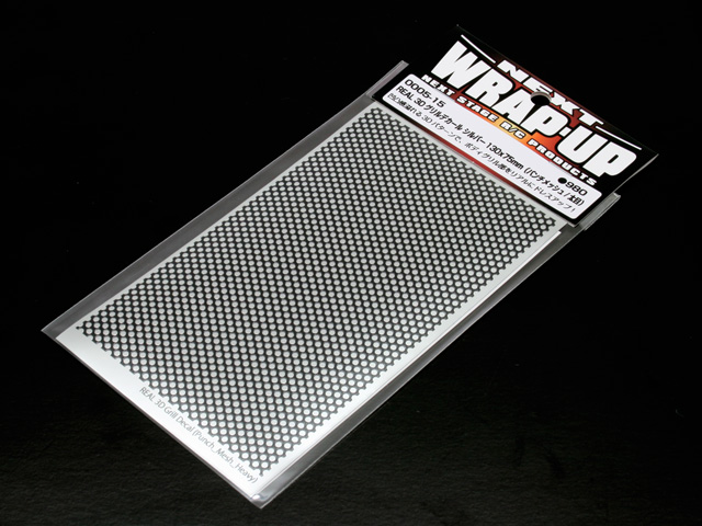 REAL 3Dグリルデカール シルバー130x75mm（パンチメッシュ/太目） WRAP