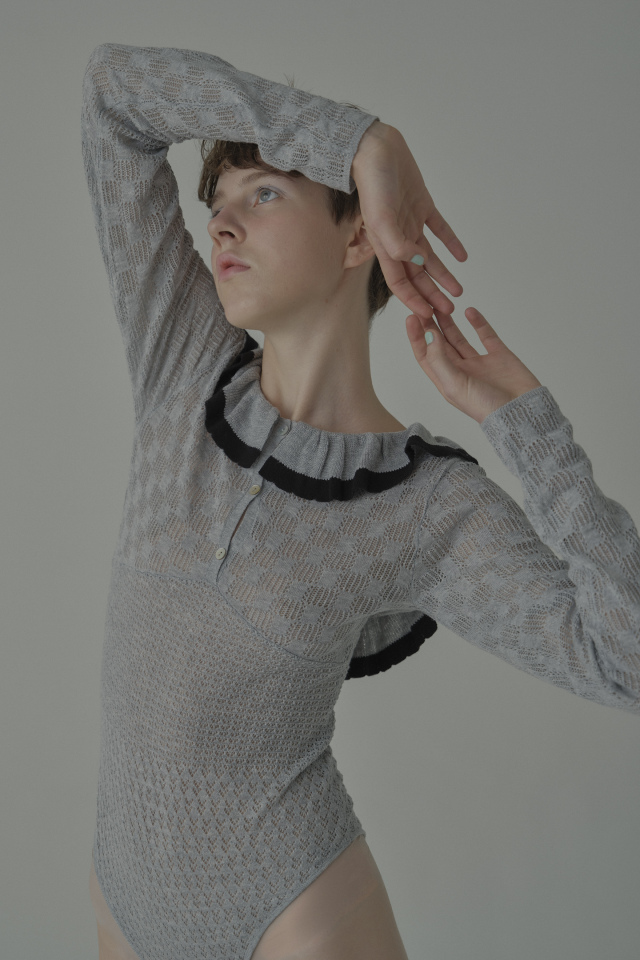HONEY MI HONEY｜crochet frill knit bodysuit
