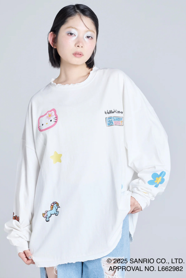 LSB×HELLO KITTY フリルロングTシャツ