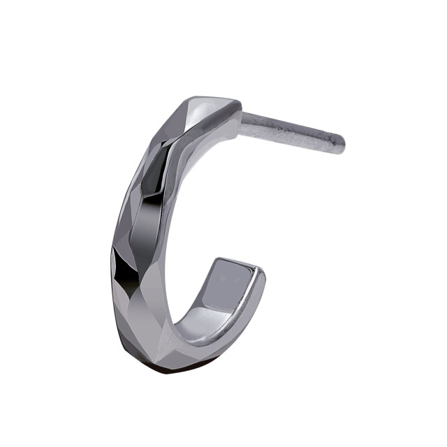 ピアス メンズ ハーフ フープ シルバー925 [ BLACK Label ] e14054-b