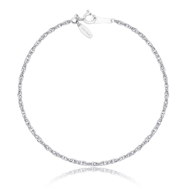 チェーン ブレスレット pt850 プラチナ 縄角線 幅 1.5mm 約 1.7g 長さ