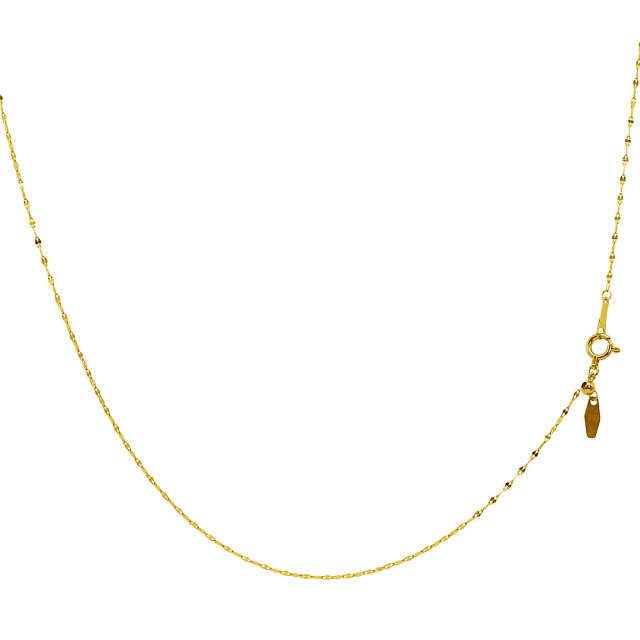 ゴールド チェーン ネックレス 18金 K18 ペタル 幅 1.1mm 約 0.7g 最長