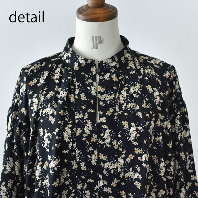 授乳服 マタニティ 花柄 ワンピース フラワープリント シャツワンピース ロング マキシ 春夏 秋 授乳口 前開き 妊婦服 産前産後 オシャレ おしゃれ 可愛い かわいい 黒 ブラック Pearls パールズ