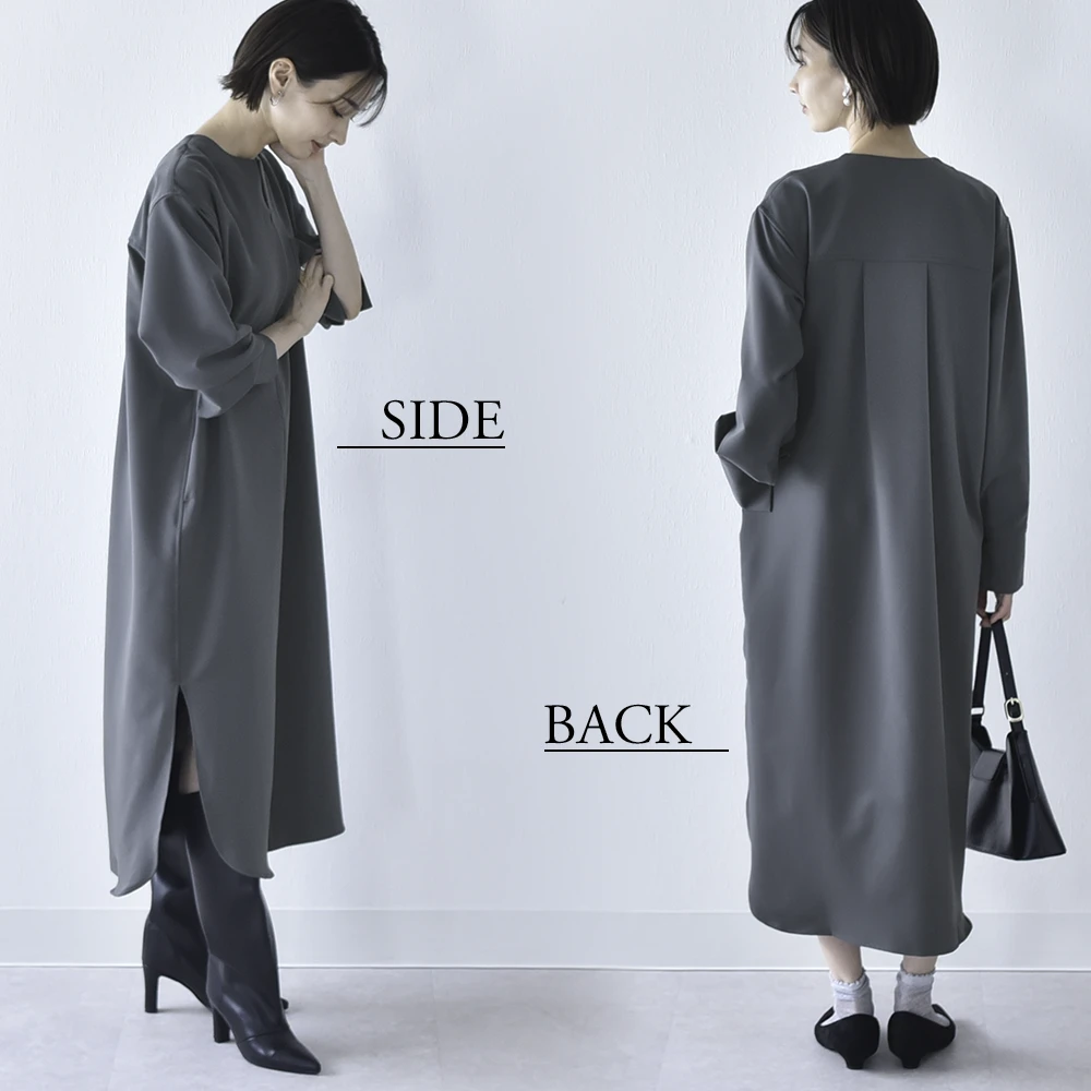 授乳服 マタニティ お宮参り ワンピース フォーマル ロング 長袖 シャツ 入学式 入園式 卒園式 結婚式 七五三 記念撮影 記念写真 授乳口付き 秋冬 春 妊婦服 産前産後 臨月 黒 グレー ブラウン おしゃれ Pearls パールズ