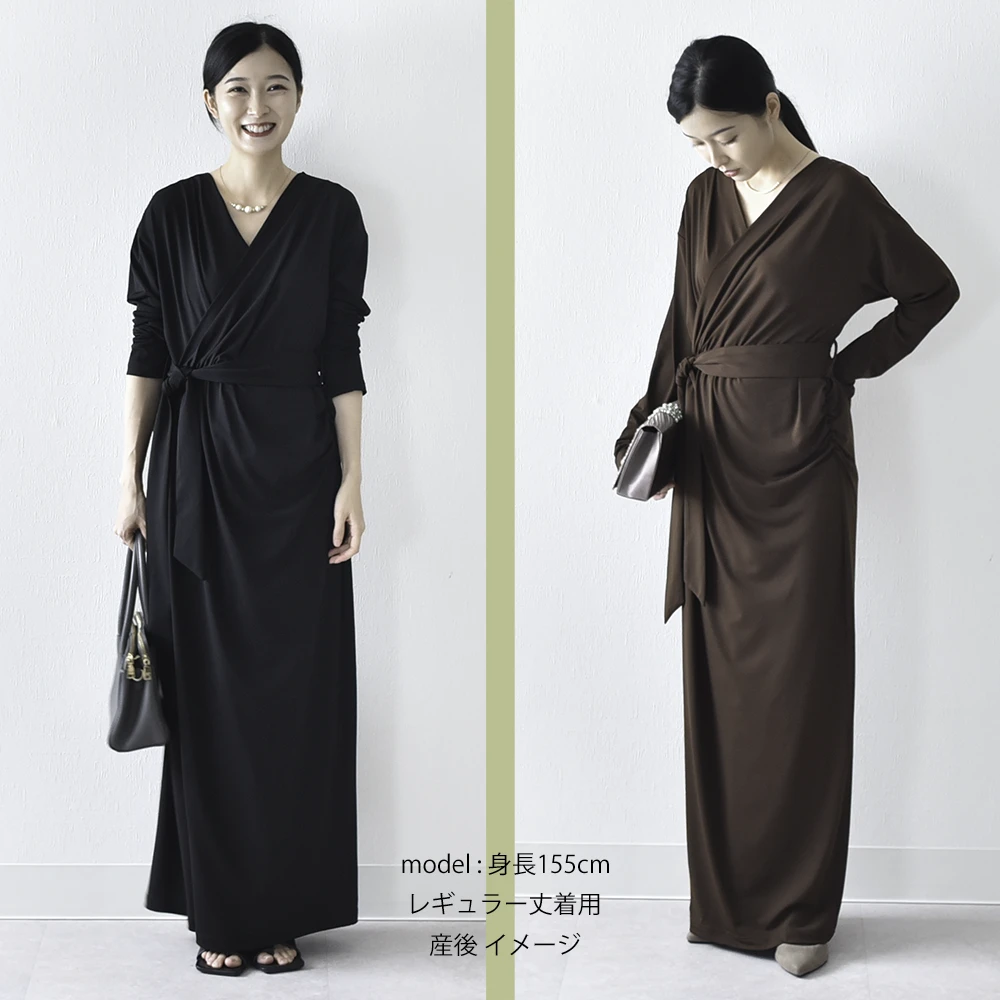授乳服 マタニティ 春 秋 秋冬 マキシ ワンピース ドレス カシュクール シャーリング 授乳口 フォーマル 入学式 入園式 卒園式 結婚式 七五三 記念撮影 記念写真 フォト ロング丈 長袖 妊婦服 産前産後 マタニティ おしゃれ 可愛い かっこいい パールズ Pearls