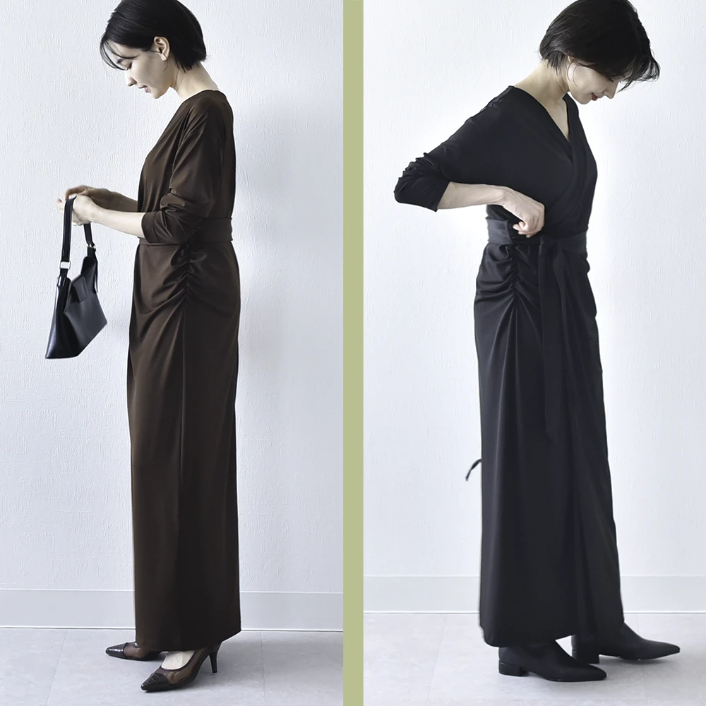 授乳服 マタニティ 春 秋 秋冬 マキシ ワンピース ドレス カシュクール シャーリング 授乳口 フォーマル 入学式 入園式 卒園式 結婚式 七五三 記念撮影 記念写真 フォト ロング丈 長袖 妊婦服 産前産後 マタニティ おしゃれ 可愛い かっこいい パールズ Pearls