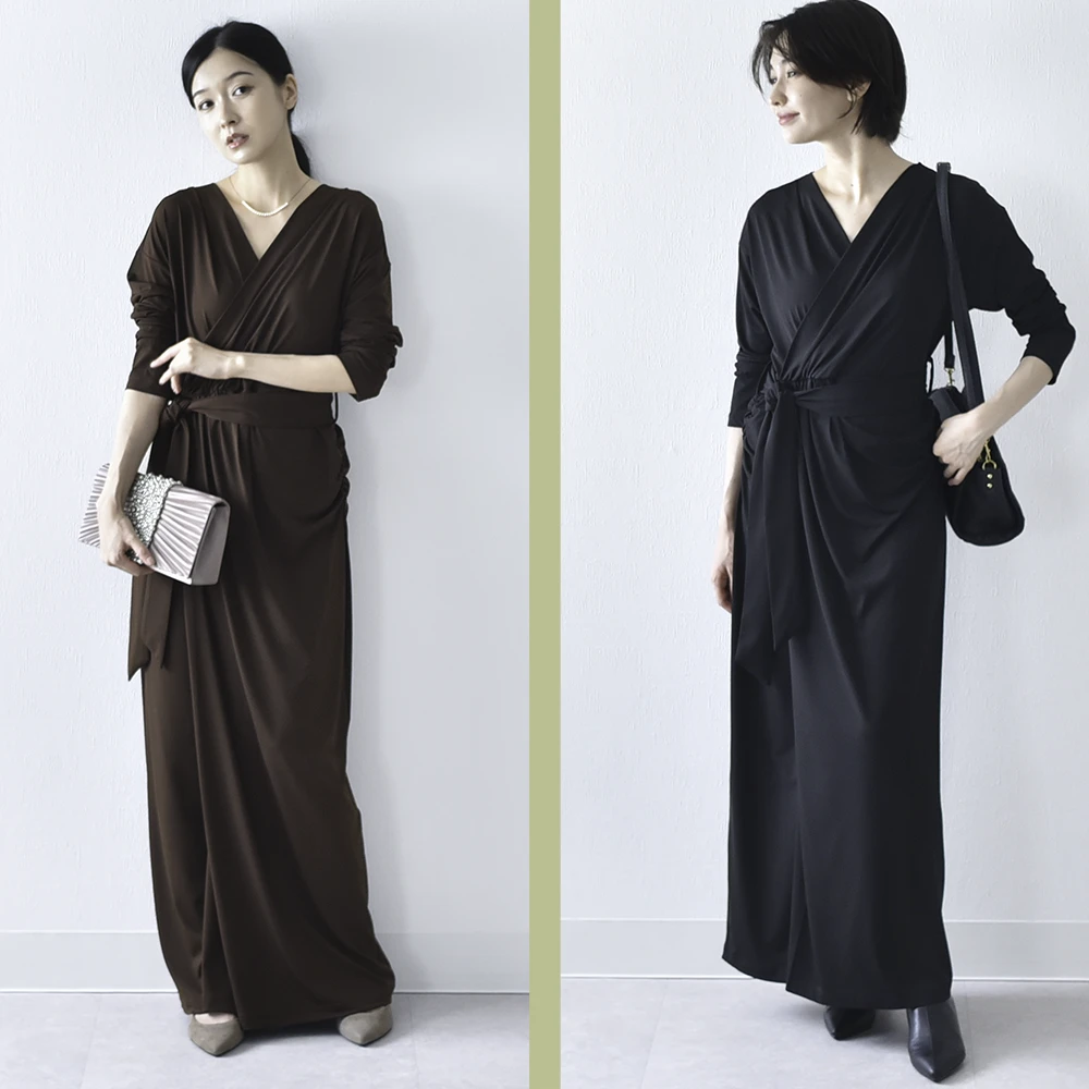 授乳服 マタニティ 春 秋 秋冬 マキシ ワンピース ドレス カシュクール シャーリング 授乳口 フォーマル 入学式 入園式 卒園式 結婚式 七五三 記念撮影 記念写真 フォト ロング丈 長袖 妊婦服 産前産後 マタニティ おしゃれ 可愛い かっこいい パールズ Pearls