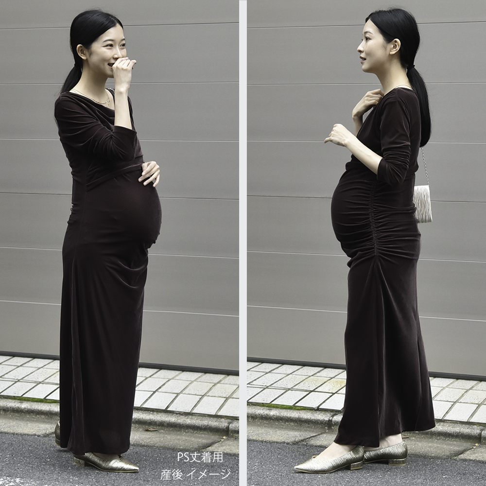 授乳服 マタニティ ワンピース ドレス シアー ベロア カシュクールデザイン シャーリング ストレッチ 授乳口 フォーマル 入学式 入園式 卒園式 結婚式 記念写真 フォト ロング丈 長袖 春 秋 妊婦服 産前産後 おしゃれ 可愛い かっこいい パールズ Pearls
