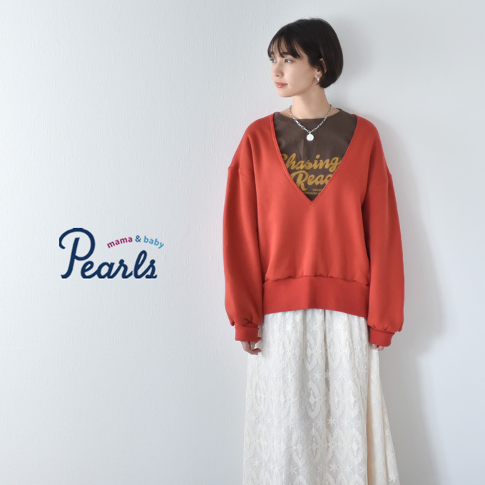 授乳服 マタニティ トップス 裏起毛 冬 暖かい 秋冬 スウェット 長袖 カジュアル オーバーサイズ トレーナー Pearls パールズ