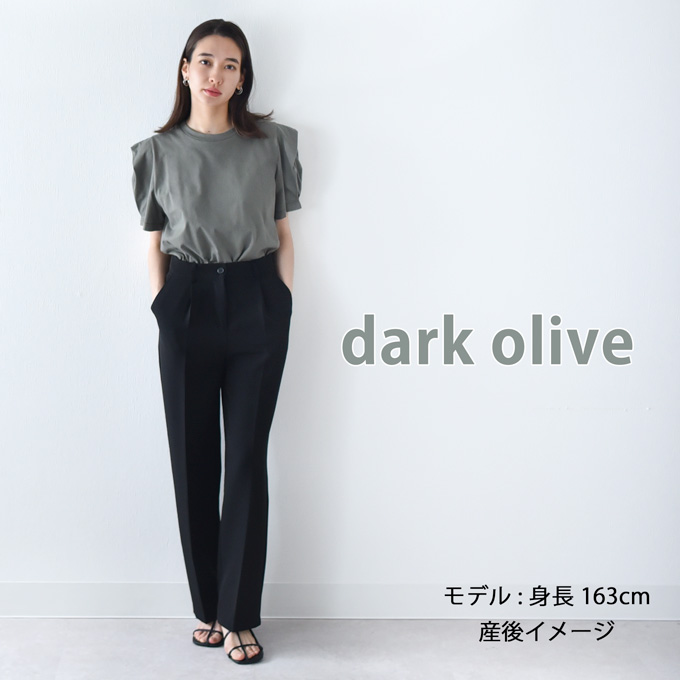 日本製 授乳服 ボリューム袖 デザイン袖 ショルダータック 半袖 夏 マタニティ トップス Tシャツ 裾フレア チュニック 丸首 クルーネック 授乳口付き インナー カットソー 春夏 おしゃれ 可愛い 授乳ケープ一体型 妊婦服 妊婦 Pearls パールズ 