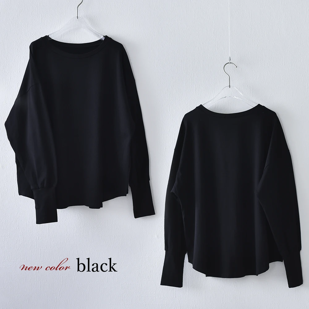 授乳服 マタニティ トップス 長袖 ロンT 天竺 コットン 授乳口付き 授乳ケープ一体型 Pearls パールズ