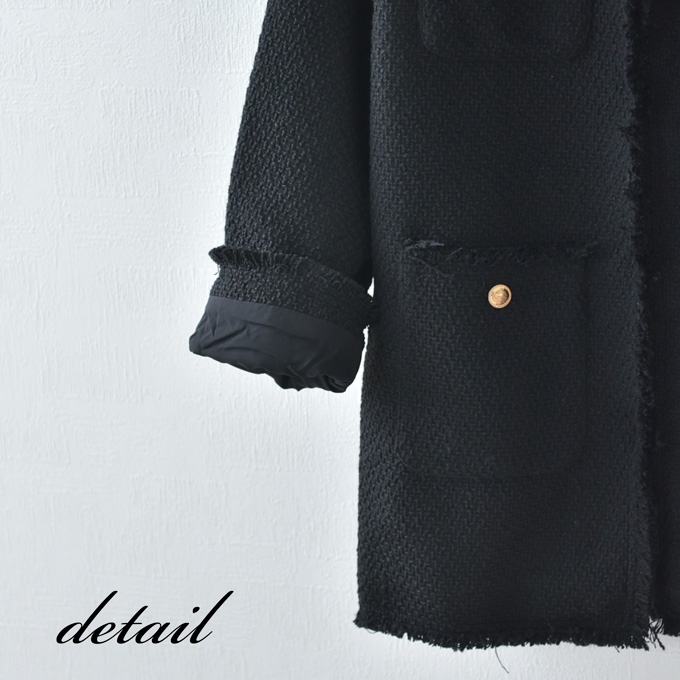 ツイード ジャケット ツイードジャケット アウター コート ママ 秋冬 冬 おしゃれ 黒 ブラック Pearls パールズ