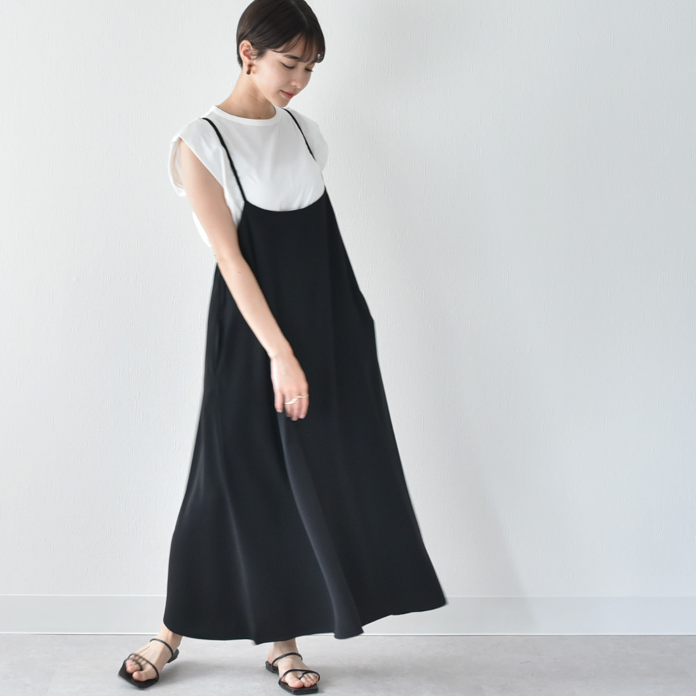 シンプルで使いやすい授乳対応キャミワンピ