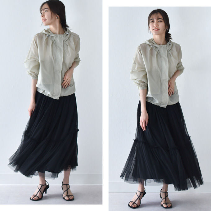 マタニティ スカート チュール ロング マキシ フレア 春夏 ボトム ボトムス ウエスト調節 黒 白 ブラック ホワイト 妊婦服 マタニティウェア 産前 産後 臨月 オシャレ 可愛い 秋冬 通年素材 Pearls パールズ