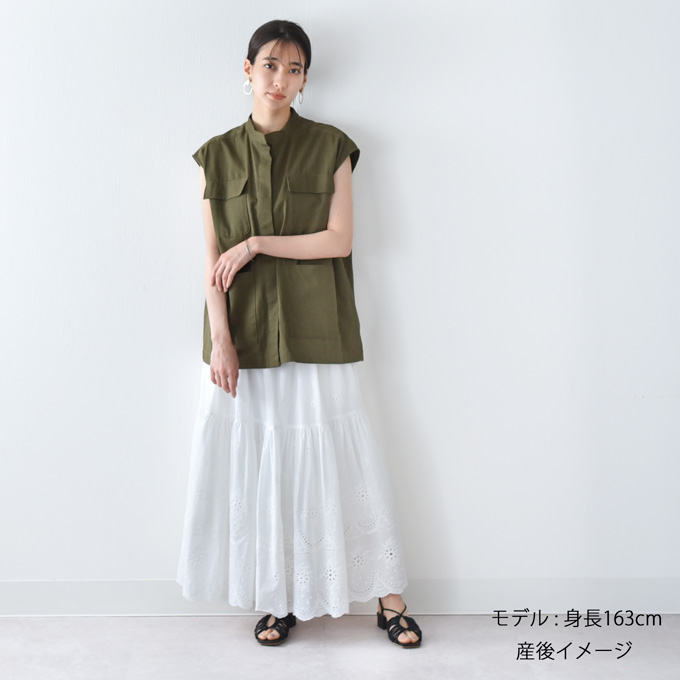 産前産後対応エンブロイダリースカート