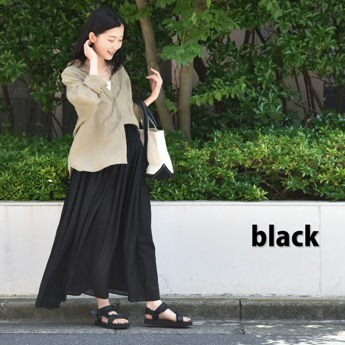 マタニティ スカート ロング プリーツ マキシ 産後兼用 春夏 ボトム ボトムス ウエスト調節 ゴム シャーリング 接触冷感 黒 白 ブラック ホワイト イエロー 産前 産後 臨月 オシャレ 可愛い Pearls パールズ