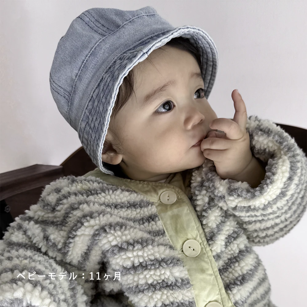 ベビー キッズ 帽子 春夏 秋冬 デニム デニムハット 女の子 男の子 赤ちゃん 子供 こども ベビー帽子 キッズ帽子 ハット 新生児 かわいい 可愛い 日よけ 日差し 日焼け防止 ブルー Pearls パールズ