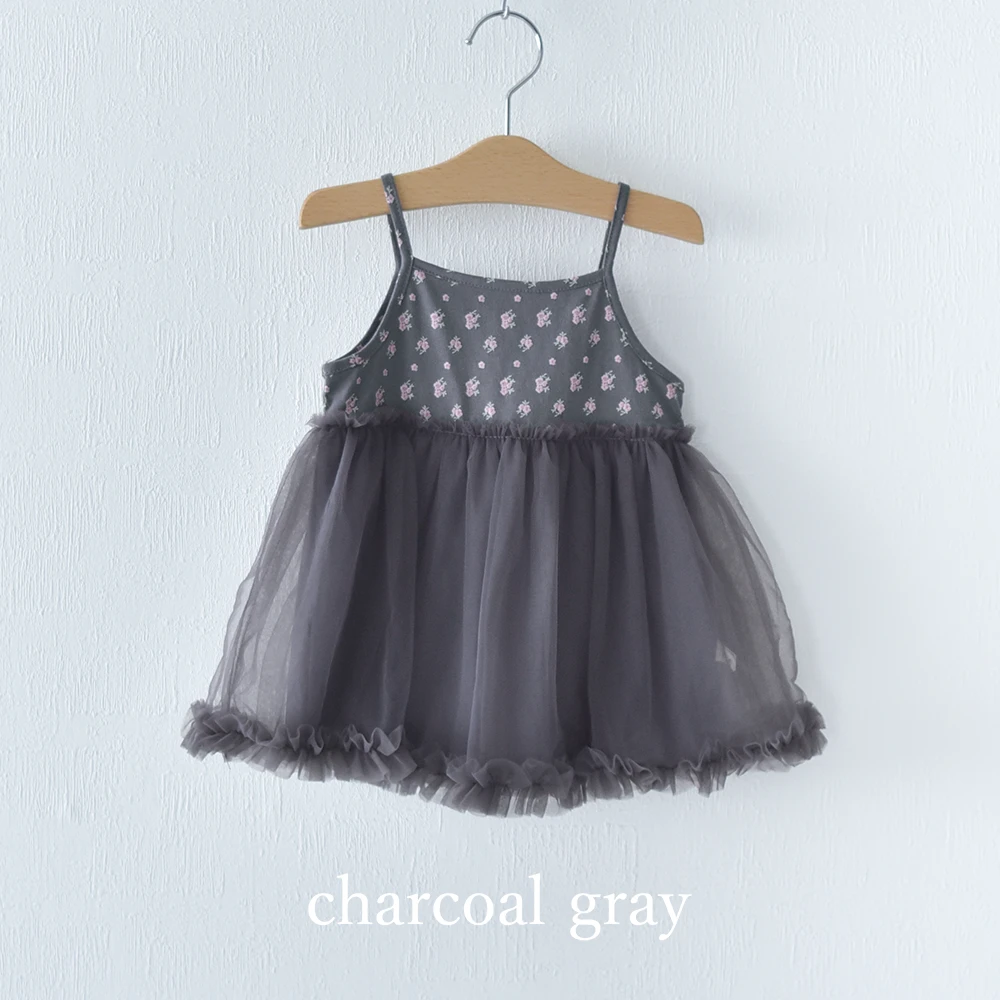 ベビー キッズ ワンピース キャミワンピース チュール ノースリーブ ベビー服 キッズ服 子供服 ガーリー 花柄 春夏秋 服 赤ちゃん 女の子 春 夏 秋 オシャレ おしゃれ かわいい 可愛い 73 80 90 Pearls パールズ