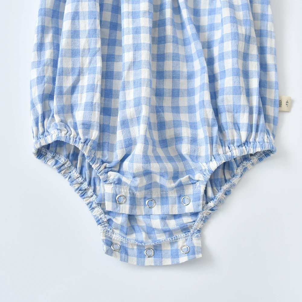 ベビー キッズ ロンパース ベビー服 キッズ服 子供服 チェック ギンガムチェック ショルダーフリル ガーゼ 春夏 服 赤ちゃん 女の子 春 夏 オシャレ おしゃれ かわいい 可愛い 66 73 Pearls パールズ