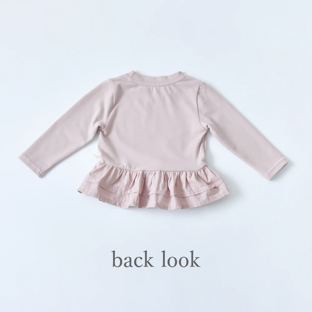 ベビー キッズ トップス プルオーバー ベビー服 キッズ服 子供服 長袖 裾フリル ガーリー 春秋冬 服 赤ちゃん 女の子 春 秋 冬 オシャレ おしゃれ かわいい 可愛い 73 80 90 100 Pearls パールズ