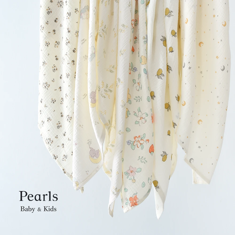 ベビー キッズ おくるみ ガーゼ おくるみガーゼ ブランケット ガーゼタオル 湯上がり 綿100％ 春夏 秋冬 赤ちゃん 子供 こども 新生児 かわいい おしゃれ 退院 出産祝い 吸水 速乾 保温 通気性 Pearls パールズ