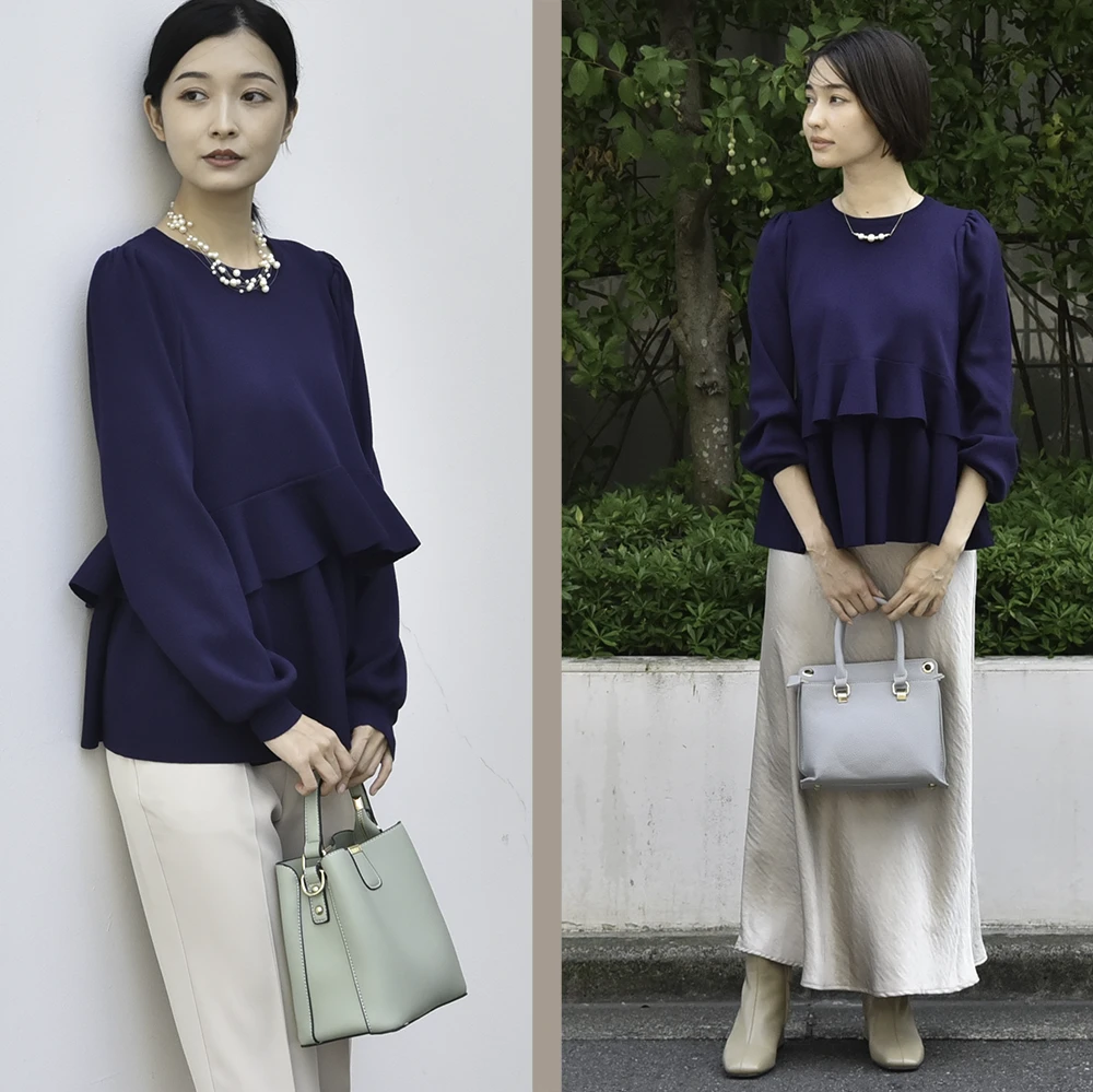 授乳ケープ一体型 授乳服 マタニティ トップス 秋 冬 ニット ペプラム 暖かい 長袖 授乳口 マタニティウェア 授乳しやすい お宮参り 入園式 卒園式 入学式 七五三 オシャレ おしゃれ 可愛い かわいい 春秋冬 妊婦服 授乳トップス パールズ Pearls