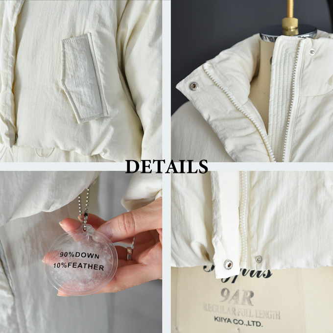 マタニティ マタニティウェア 暖か あったか 防寒 ジャケット ダウン 中綿 コート ブルゾン ショート丈 秋冬 冬 おしゃれ かわいい 可愛い 妊婦 妊婦服 低身長 授乳 産前 産後 臨月 黒 ブラック 白 アイボリー Pearls パールズ