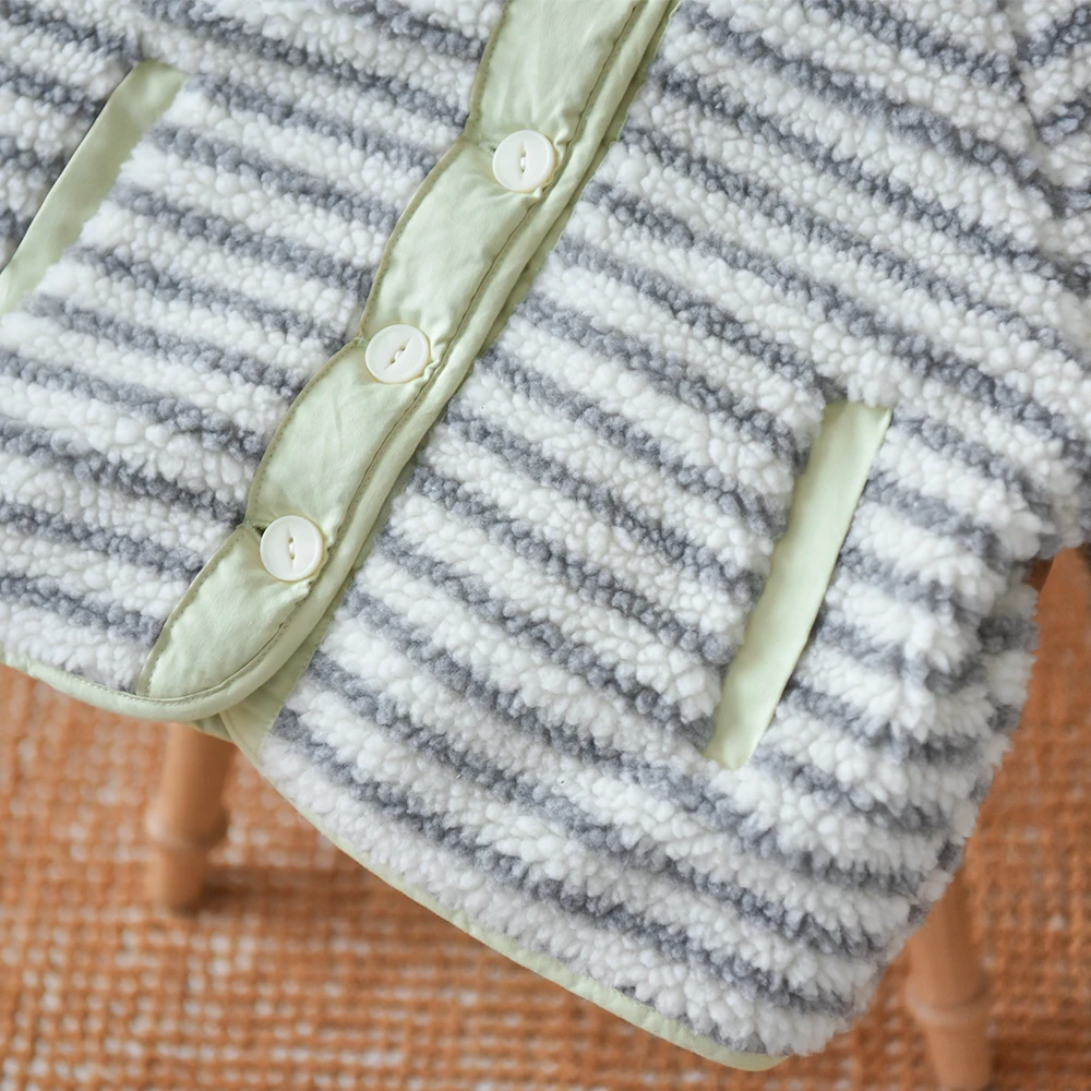 ベビー キッズ アウター ボア ボーダー 防寒 リバーシブル 中綿 ベビー服 キッズ服 上着 子供服 長袖 アウトウェア 秋冬 もこもこ あったか 暖か 服 赤ちゃん 秋 冬 オシャレ おしゃれ かわいい 可愛い Pearls パールズ