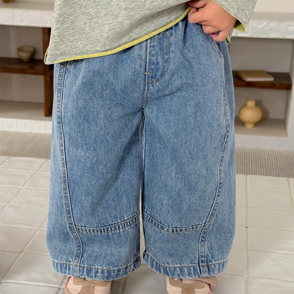 送料無料 ベビー キッズ パンツ ボトム デニム ワイドシルエット ベビー服 キッズ服 子供服 春夏 秋冬 服 赤ちゃん 春 夏 秋 冬 オシャレ おしゃれ かわいい 可愛い 73 80 90 100 Pearls パールズ