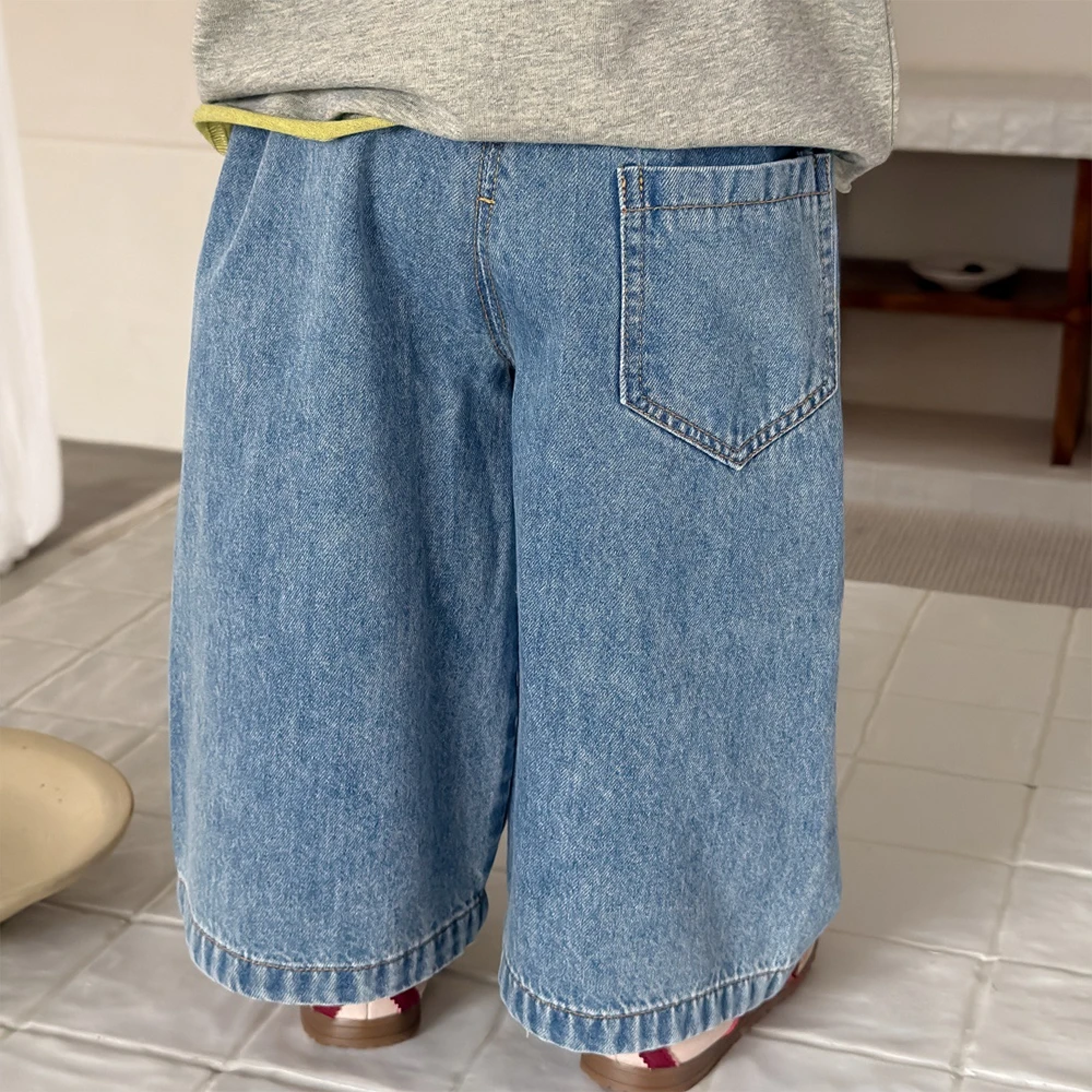 送料無料 ベビー キッズ パンツ ボトム デニム ワイドシルエット ベビー服 キッズ服 子供服 春夏 秋冬 服 赤ちゃん 春 夏 秋 冬 オシャレ おしゃれ かわいい 可愛い 73 80 90 100 Pearls パールズ