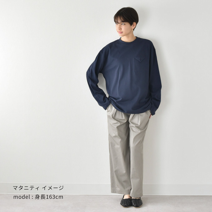 マタニティ トップス Tシャツ 長袖 丸首 クルーネック インナー カットソー チュニック Pearls パールズ