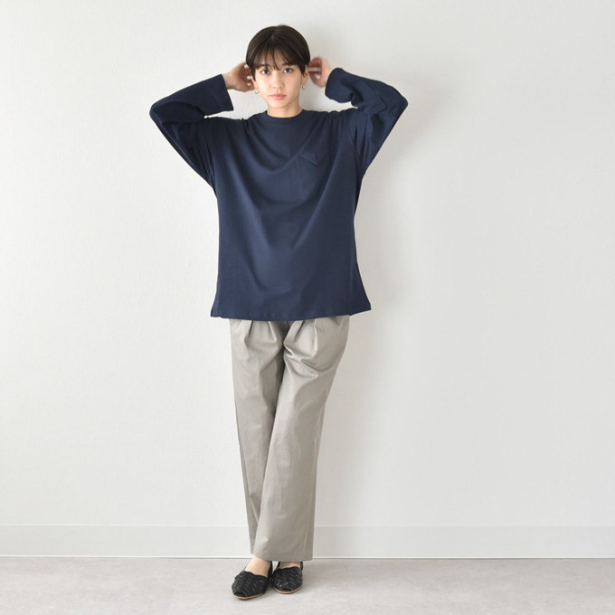 マタニティ トップス Tシャツ 長袖 丸首 クルーネック インナー カットソー チュニック Pearls パールズ