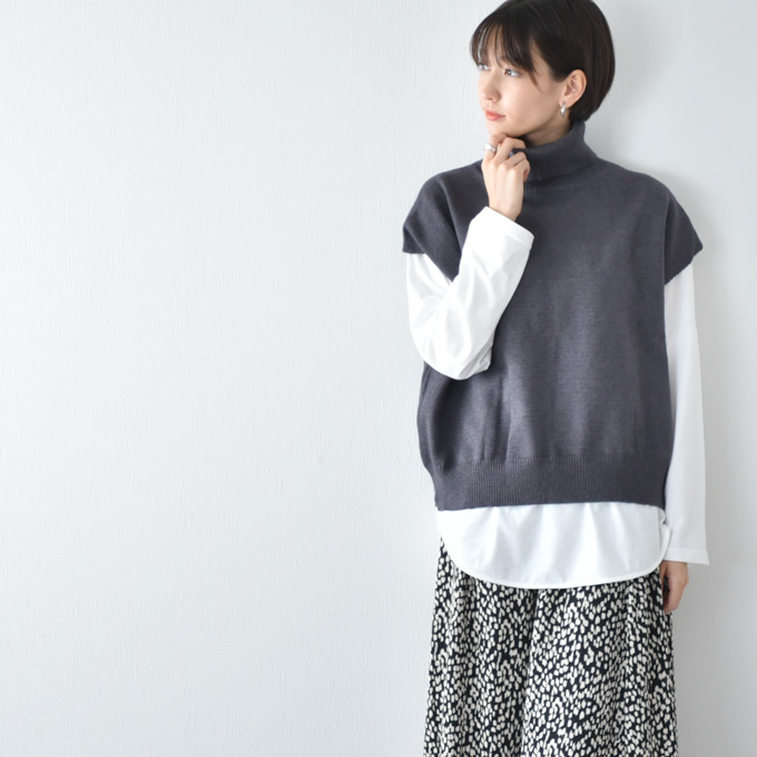 授乳服 ニット ベスト 授乳ロンT セット 授乳ケープ 秋冬 冬 暖か マタニティ トップス Pearls パールズ