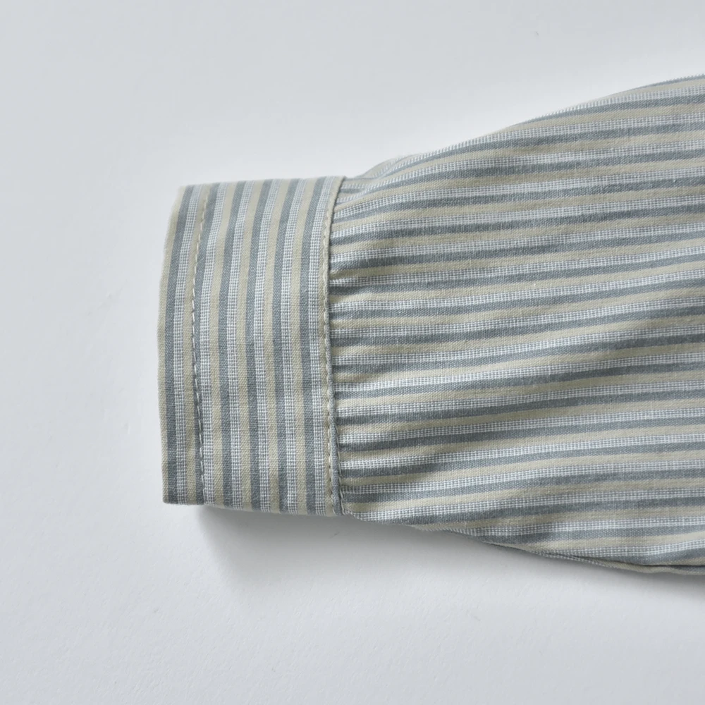 送料無料 ベビー キッズ トップス シャツ ストライプ ベビー服 キッズ服 上着 子供服 長袖 春秋冬 服 男の子 赤ちゃん 春 秋 冬 コットン オシャレ おしゃれ かわいい 可愛い 73 80 90 100 Pearls パールズ