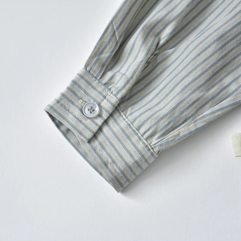 送料無料 ベビー キッズ トップス シャツ ストライプ ベビー服 キッズ服 上着 子供服 長袖 春秋冬 服 男の子 赤ちゃん 春 秋 冬 コットン オシャレ おしゃれ かわいい 可愛い 73 80 90 100 Pearls パールズ