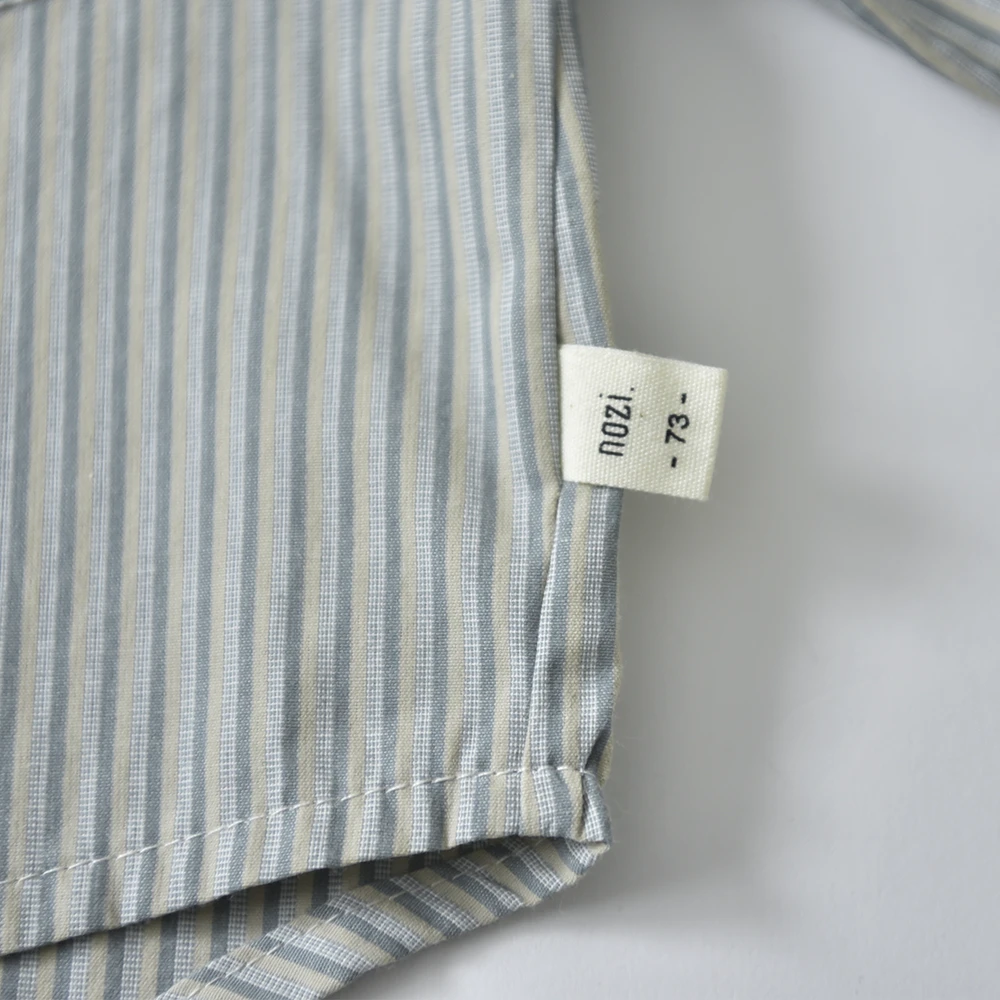 送料無料 ベビー キッズ トップス シャツ ストライプ ベビー服 キッズ服 上着 子供服 長袖 春秋冬 服 男の子 赤ちゃん 春 秋 冬 コットン オシャレ おしゃれ かわいい 可愛い 73 80 90 100 Pearls パールズ