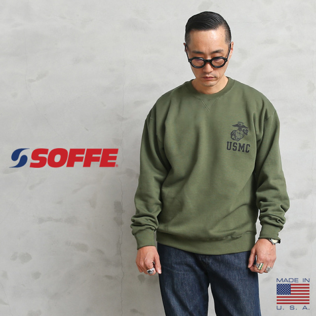 USMC SOFFEソフィー ミリタリー スウェットフルジップ パーカー カーキ SOFFE ソフィー D0024218 U.S.M.C. MARINE CORPS トレーニング