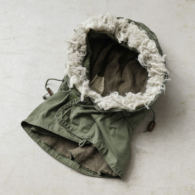 実物 USED 米軍 M-65用フード アクリルファー ミリタリー