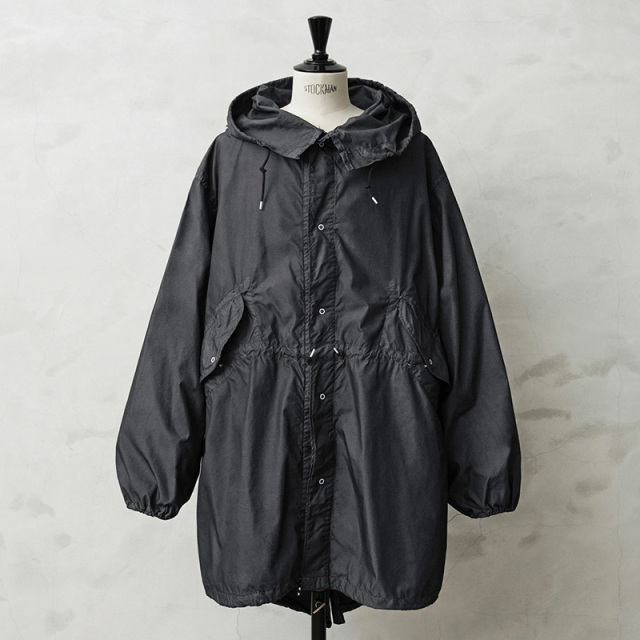 実物 新品 デッドストック 米軍 スノーカモ モッズコート BLACK染め